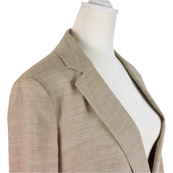 Theory Jackets & Blazers - NWT Theory Relaxed Fit Boyfriend Blazer Oat Linen Size 6